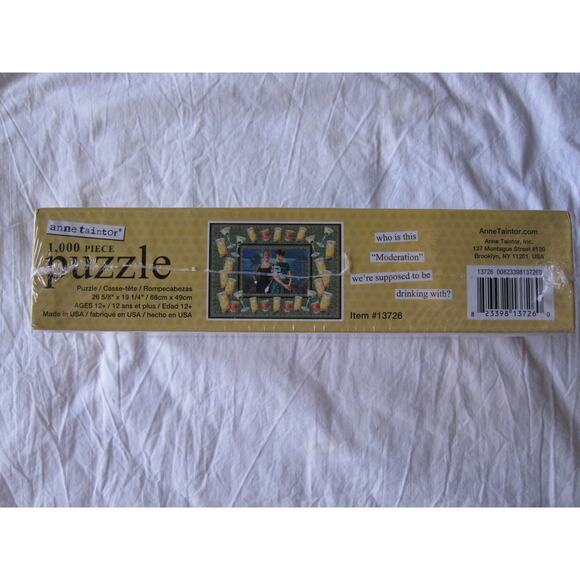 NEW Anne Taintor 1000 piece jigsaw puzzle Who is this "Moderation" Item #13726 - Picture 2 of 3